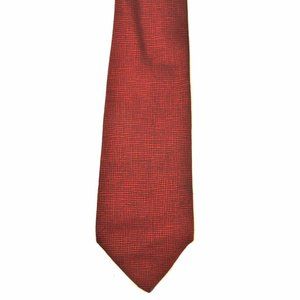 CHARVET Red Wavy Check 100% Silk Luxury Tie - 3.5"